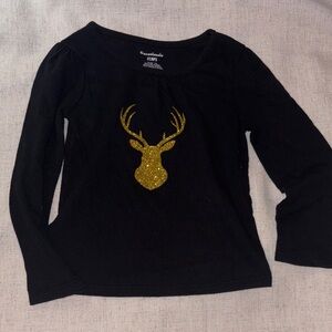Garanimals Black Long Sleeve Tee with Gold Deer